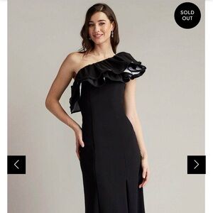 Tadashi Shoji Black One Shoulder Dress